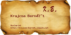 Krajcsa Bernát névjegykártya